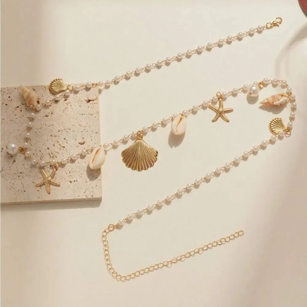Gold Shell and Starfish belt A1205